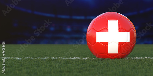 Flag of Switzerland On Soccer Ball