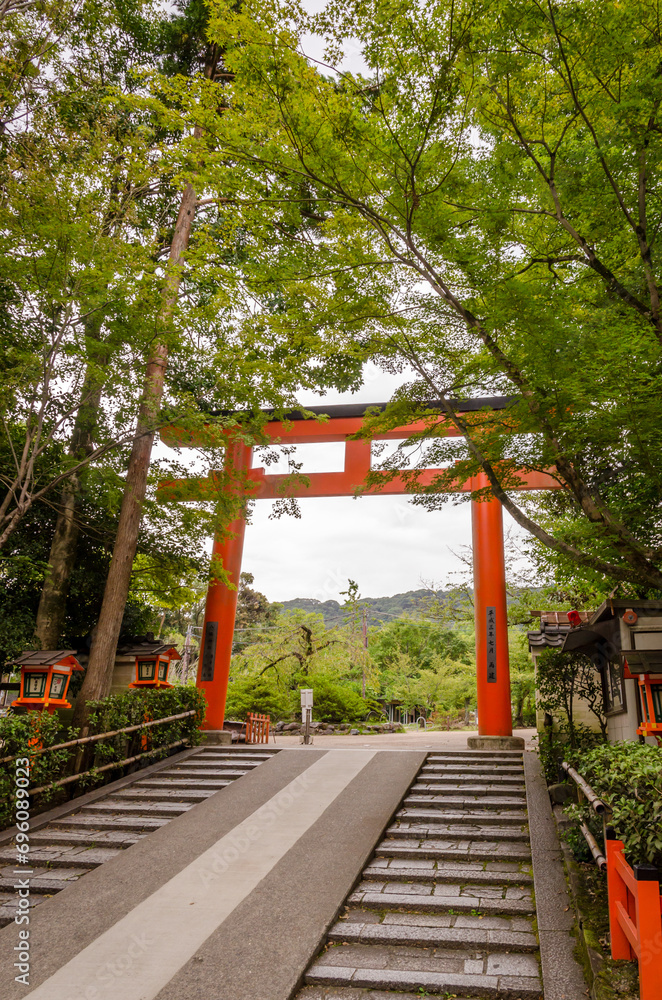 The gate of Yasaka Jinja shrine in Kyoto, Japan. The gate of Yasaka Jinja shrine in Kyoto, Japan.