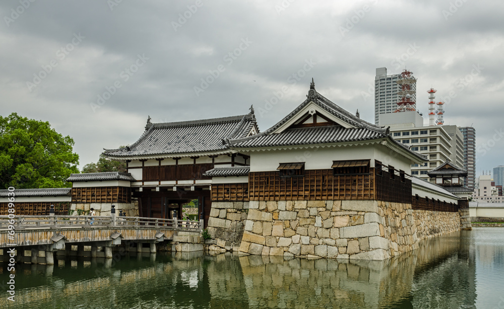 The entrance of Hiroshima Castle , Hiroshima , Japan The entrance of Hiroshima Castle , Hiroshima , Japan