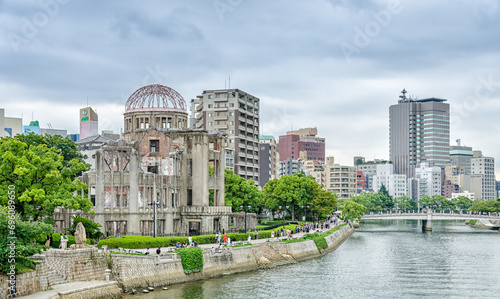 View on the atomic bomb dome in Hiroshima Japan. UNESCO World Heritage Site photo