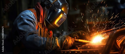 workers are carrying out argon welding