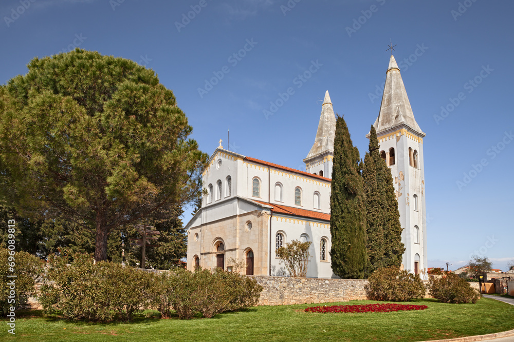 Medulin, Istria, Croatia: the Church of St. Agnes in the municipality overlooking the Adriatic Sea
