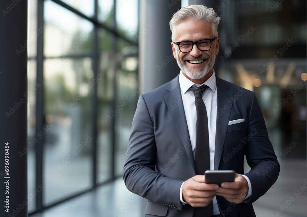 Smiling happy confident mid aged businessman Smiling happy confident mid aged businessman