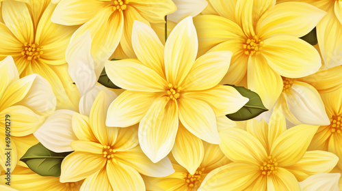Chrysanthemum seamless background with yellow plumeria © ayyan