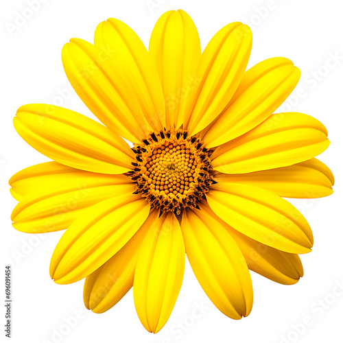 Yellow Sunflower Isolated on Transparent Background