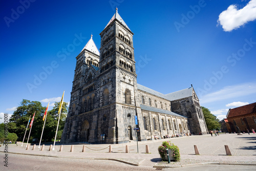 Romanesque style Saint Lawrence Lund Cathedral, Sweden photo