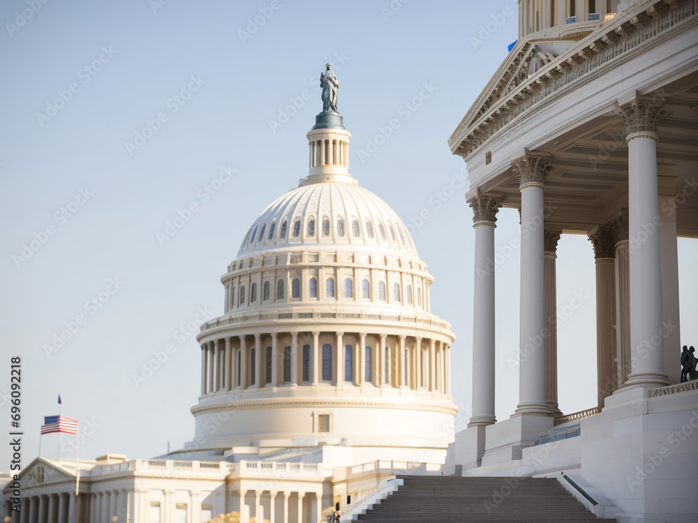 Fototapeta premium Capitol Majesty: Editorial Perspectives on the Iconic US Capitol Building in Washington, DC