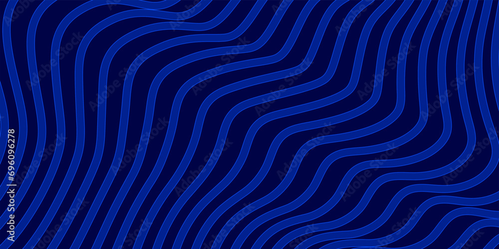 Abstract dynamic lines waves on the blue background