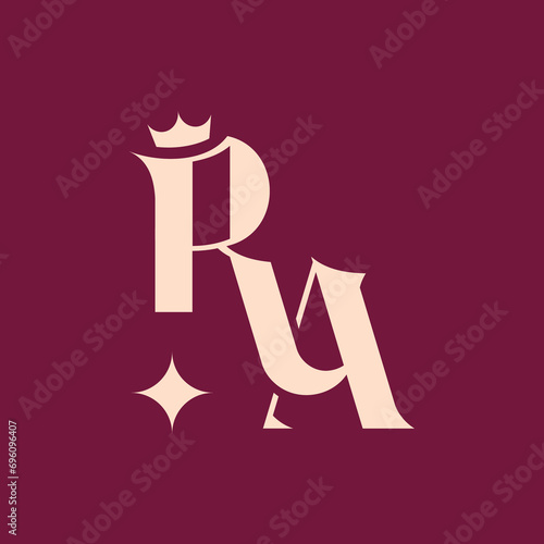 Aesthetic monogram of the letters ra