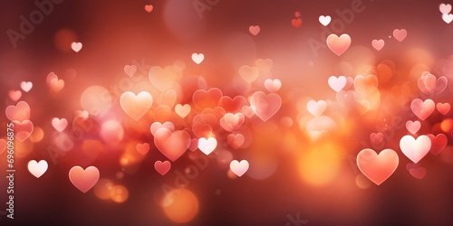 red hearts falling over the background, banner, saint valentine background, generative AI