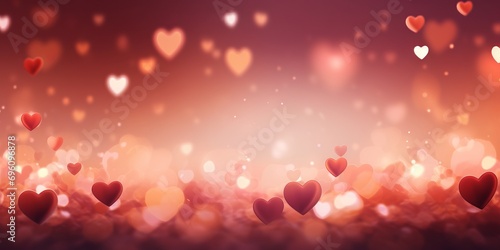 red hearts falling over the background, banner, saint valentine background, generative AI photo
