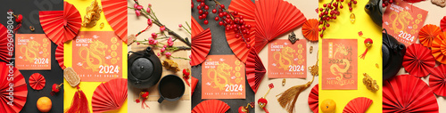Collage of Chinese symbols ...