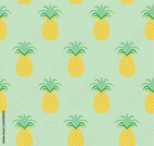 Vector colorful illustration of pineapple pattern in graphic style.