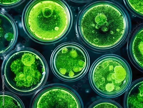 Algae microalgae macro. biotechnology science photo