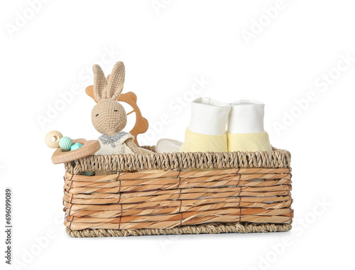 Wicker basket with gifts fo...