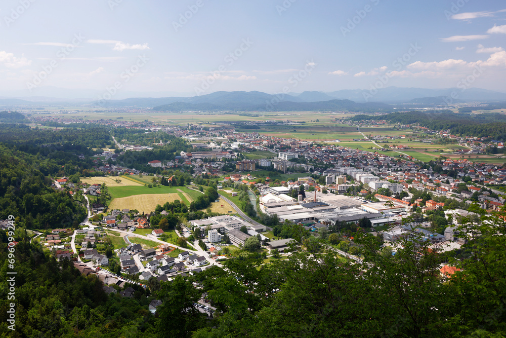Aerial view of Kamnik city in Slovenia, Europe	