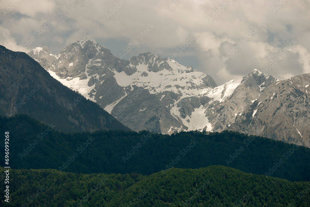 Summer landscape of the Kamnik Alps in Slovenia, Europe