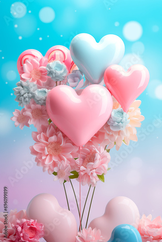 Pastel colored Valrntines day background photo