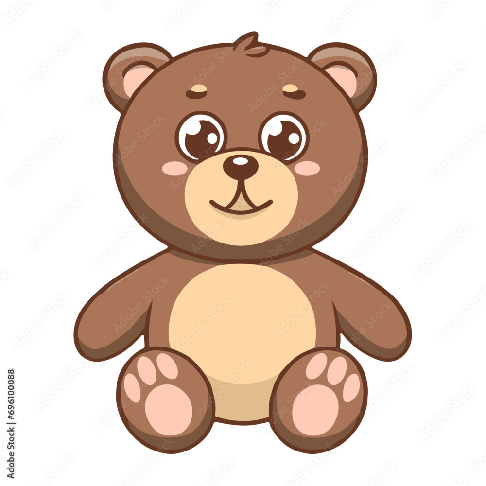 Cute bear teddy head kawaii character icon Cute bear teddy head kawaii character icon