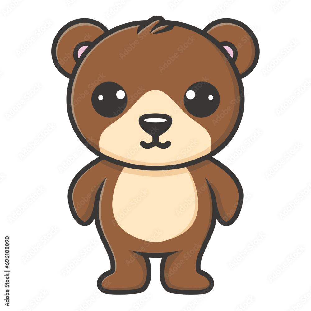 Cute bear teddy head kawaii character icon Cute bear teddy head kawaii character icon