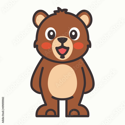 Cute bear teddy head kawaii character icon photo