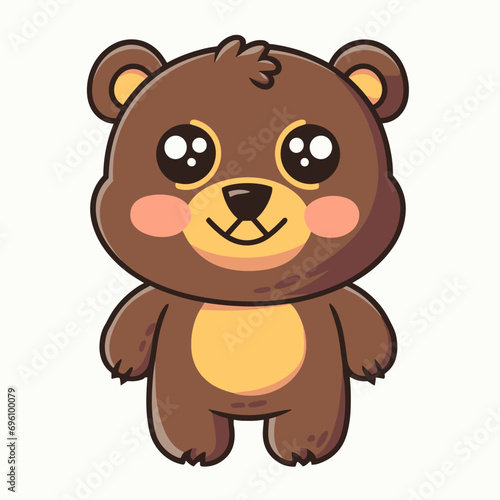 Cute bear teddy head kawaii character icon photo