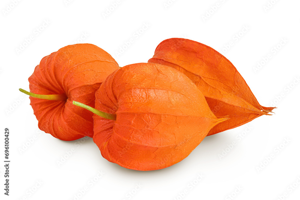 Cape gooseberry, physalis isolated on white background with full depth of field Cape gooseberry, physalis isolated on white background with full depth of field