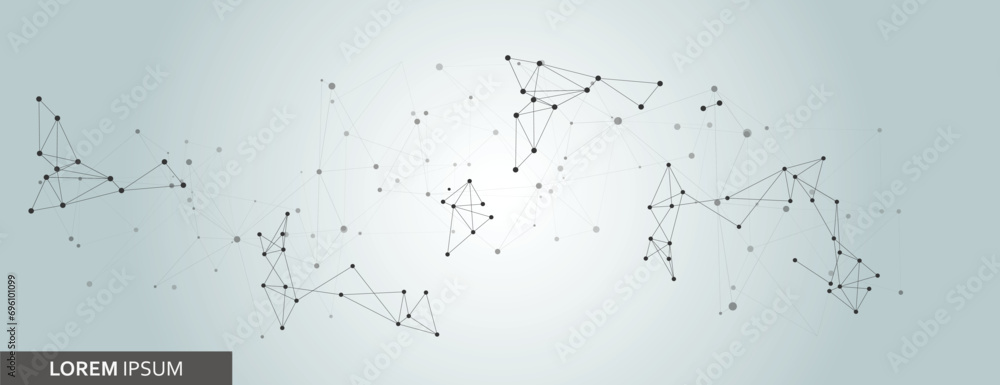 Vector banner design. Connecting dots and lines. Global network abstract background - obrazy, fototapety, plakaty 