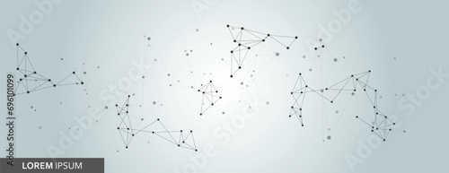 Vector banner design. Connecting dots and lines. Global network abstract background