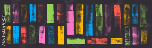 Abstract colorful grunge halftone stripes and banners. Geometric texture shapes for collages.