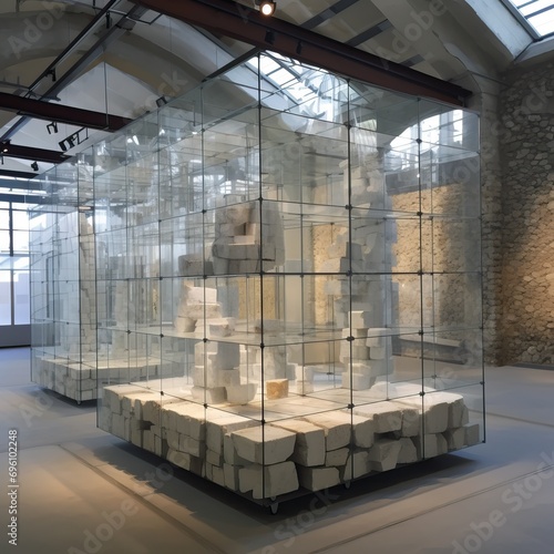 fuhimika maki, kazuyo sejima, Integral component and product of the Graz Geode in the form of the library and the publication of research progress (open-source), reinforced concrete an glass bricks