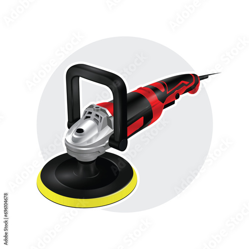 Auto detailing machine vector illustration. 