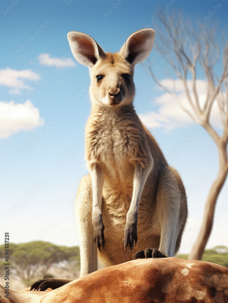 Happy Selebrating the spirit of Australia: a joyful Australia day with flags, kangaroos, and national pride in a festive and patriotic atmosphere. pride, joy, and a sense of unity.