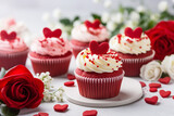 Love Infusion: Valentine's Day Cupcakes with Hearts and Flowers - Created with Generative AI Tools