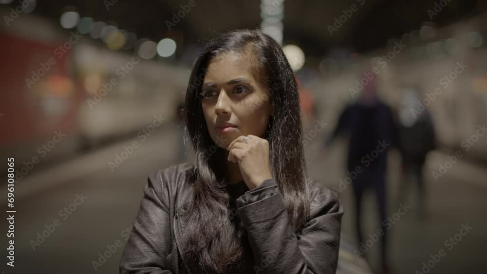 Urban Lifestyle Portrait of Young Attractive Woman with Long Black Hair Urban Lifestyle Portrait of Young Attractive Woman with Long Black Hair