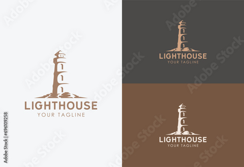 lighthouse logo vector design template illustration