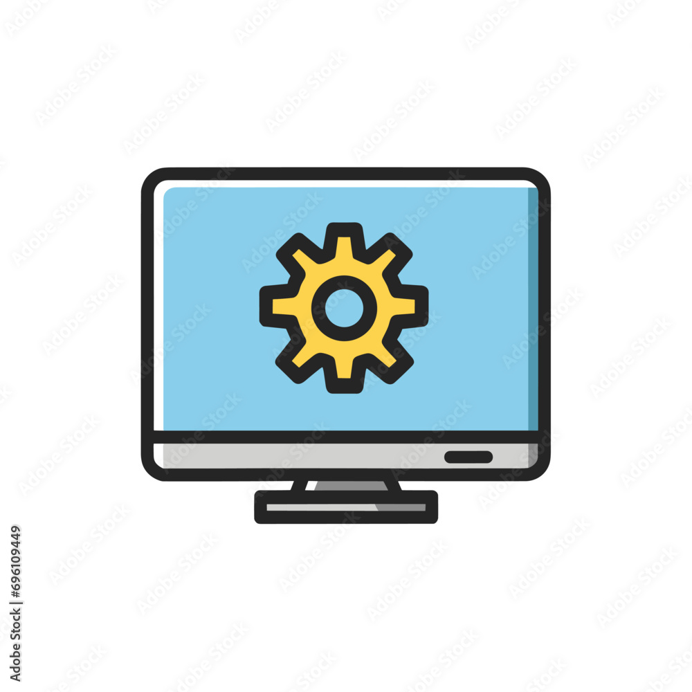 Computer monitor flat icon, screen and device, vector graphics, a colorful solid pattern on a white background Computer monitor flat icon, screen and device, vector graphics, a colorful solid pattern on a white background