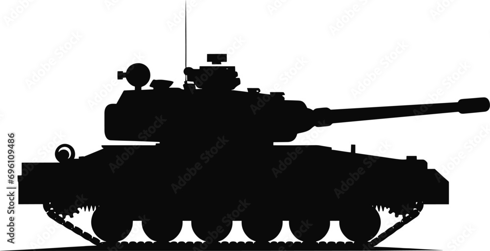 Tank icon vector illustration. Military tank silhouette for icon, symbol or sign. Tank destroyer symbol for design about military. AI generated illustration.