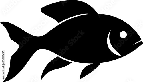 Fish vector Icon. Sea Food illustration symbol. Farm Element logo. AI generated illustration.