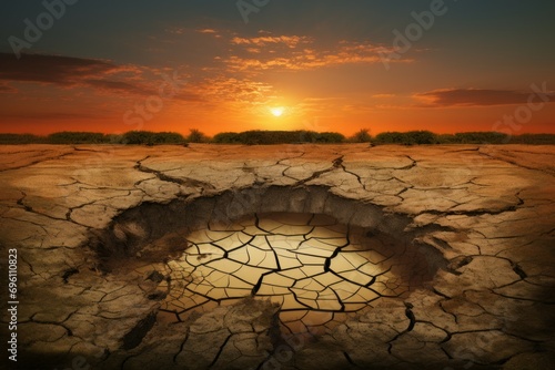Dry cracked soil. Top view of the dry field with a little waters. Earth dried soil dry land,Texture soil dry crack background pattern of drought lack of water of nature old broken.