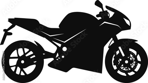 silhouette of motorbike side view vector design. AI generated illustration.