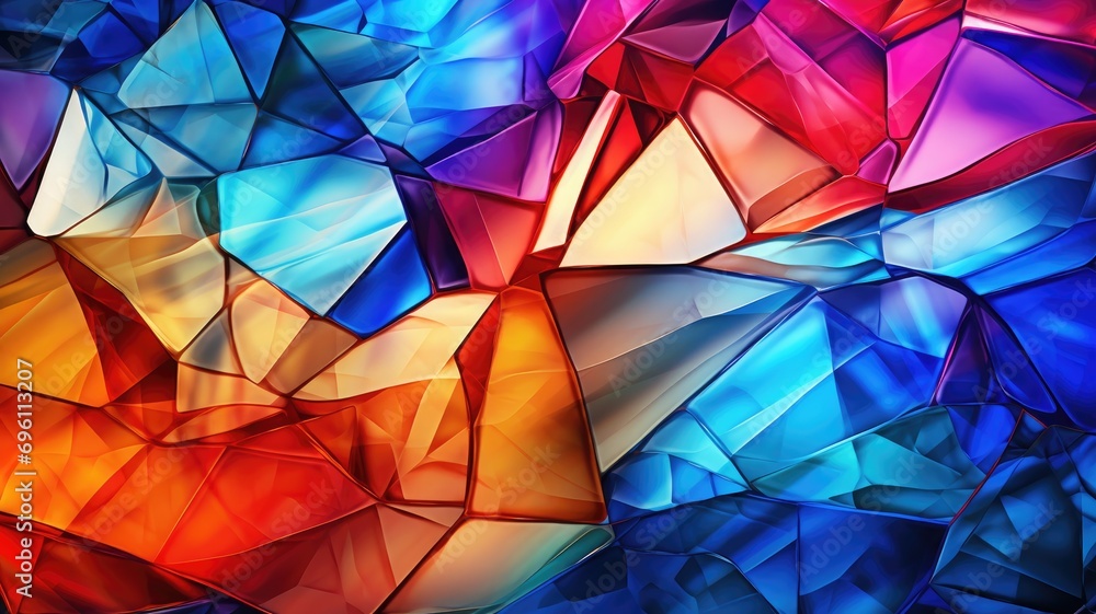 Colorful geometric crystal facets abstract Colorful geometric crystal facets abstract