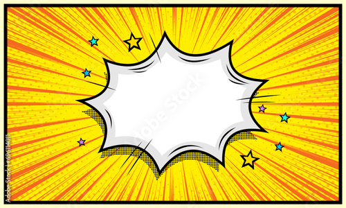 Blank comic speech bubble burst background