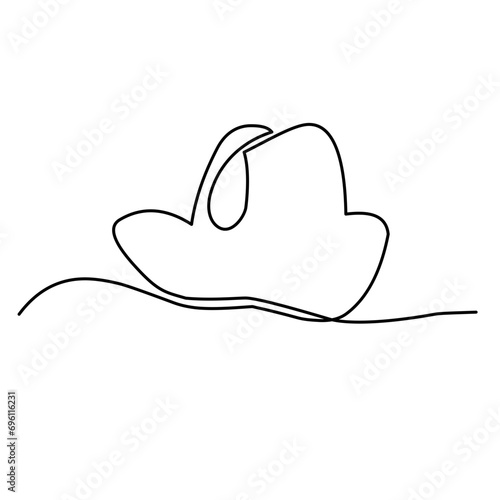 hat continuous line art