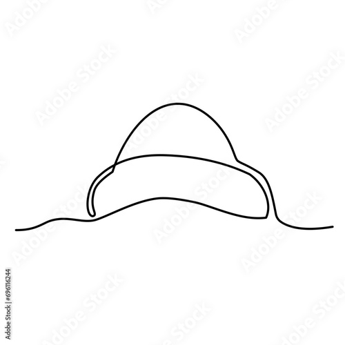 hat continuous line art