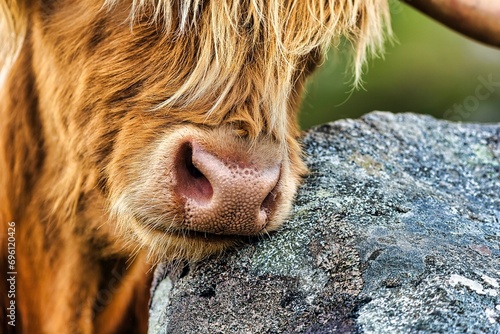 Scottish Highland Cattle (Bos primigenius f. taurus), Highland Cattle or Kyloe, close-up, Isle of Lewis and Harris, Outer Hebrides, Hebrides, Scotland, United Kingdom, Europe photo