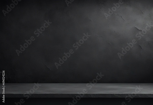 Black anthracite stone concrete chalkboard texture background wide panorama banner long