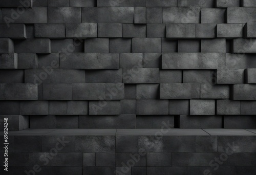 Black stone concrete texture square background anthracite