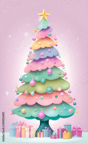 Christmas Tree Wallpaper. New Year Pure print.