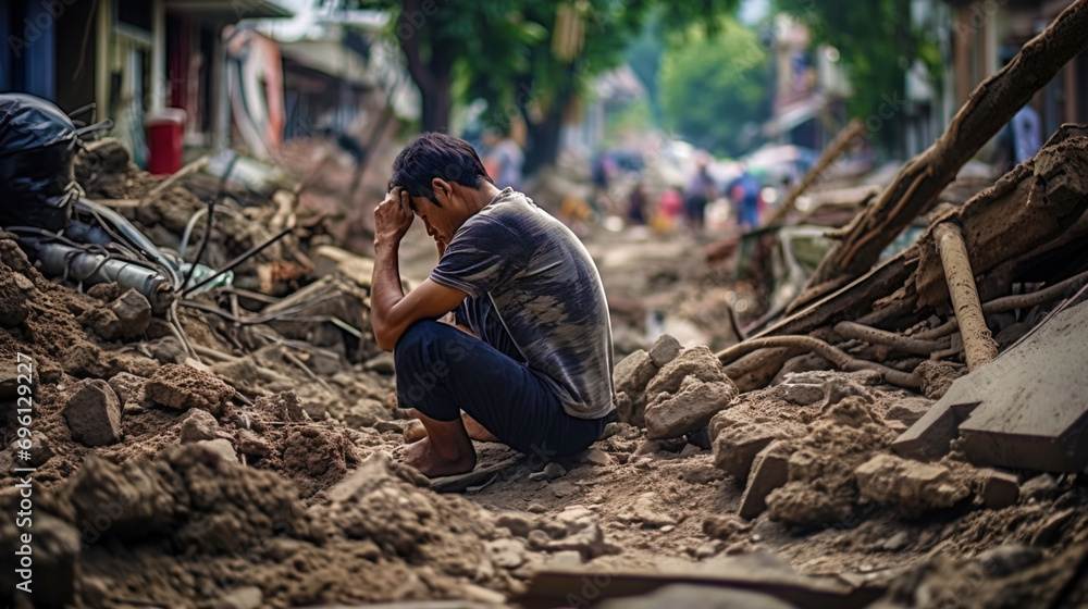 The tragic moment: the earthquake causes panic and fear among people The tragic moment: the earthquake causes panic and fear among people